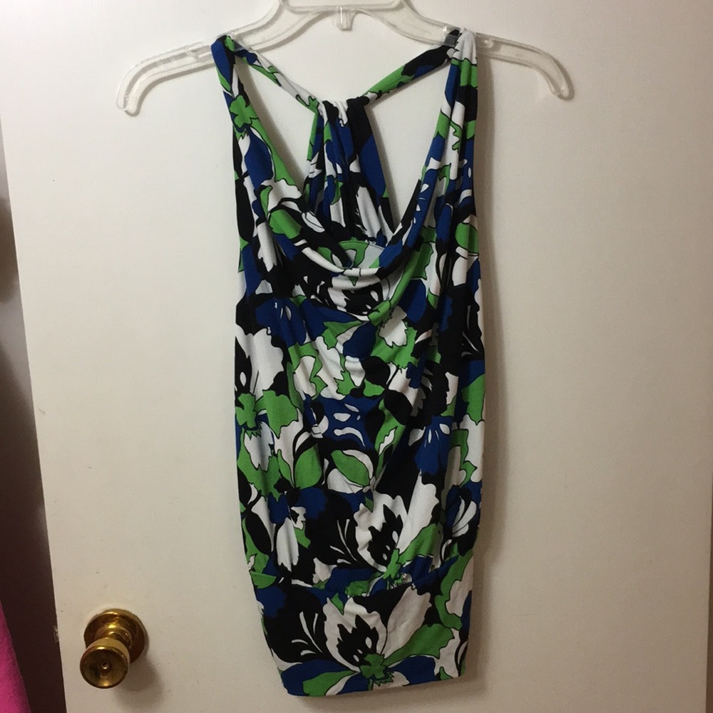 Fun floral print shirt with built-in bra